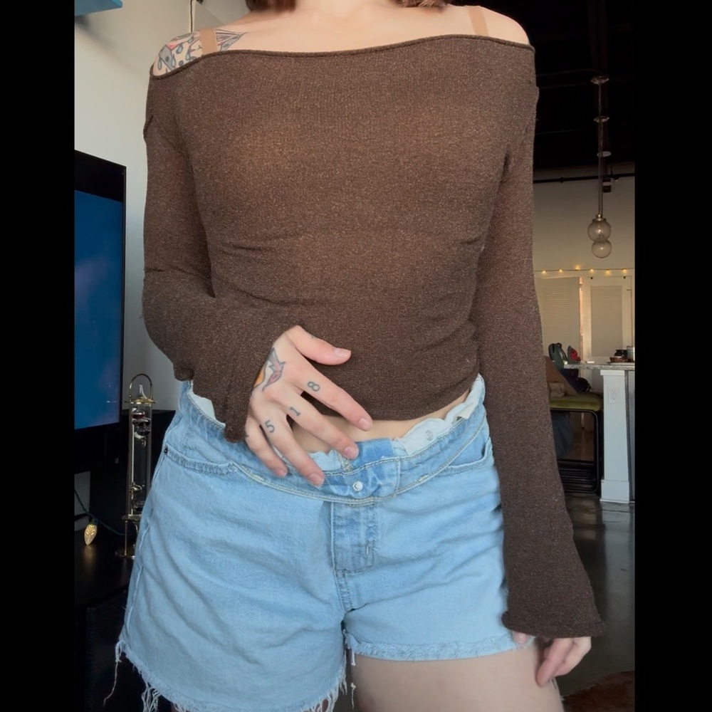 Wild Fable Chocolate Knit Top